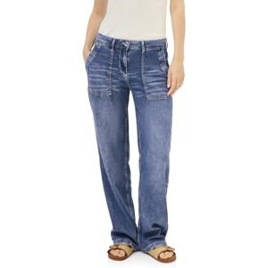 Cecil dam breda ben jeans, Tvätta i mitten av blå, 31W / 32L Cecil dam breda ben jeans, Tvätta i mitten av blå, 31W / 32L