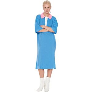 Trendyol Dam midi basic vanlig stickad klänning, BLÅ, S Trendyol Dam midi basic vanlig stickad klänning, BLÅ, S