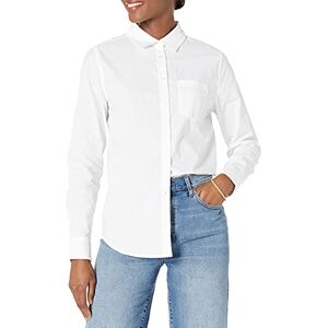 Amazon Essentials dam klassisk passform långärmad poplin tröja med knappar, vit, S Amazon Essentials dam klassisk passform långärmad poplin tröja med knappar, vit, S