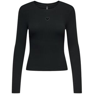 ONLY Onlcheckie Life L/S Cut Out Top JRS, svart, XS ONLY Onlcheckie Life L/S Cut Out Top JRS, svart, XS