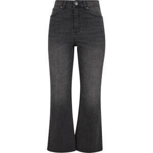 Urban Classics Ladies beskurna utsvängda denim byxor, Svart tvättad, 36 Urban Classics Ladies beskurna utsvängda denim byxor, Svart tvättad, 36