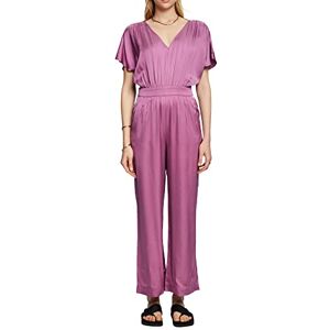 ESPRIT Collection satin i ett stycke med knytbälte, LENZING™ ECOVERO™, violett, 34 ESPRIT Collection satin i ett stycke med knytbälte, LENZING™ ECOVERO™, violett, 34