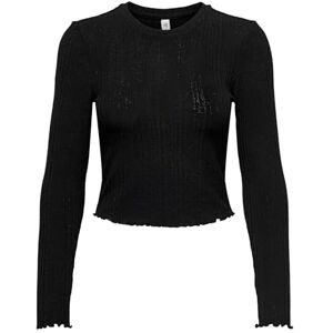 ONLY Bestseller A/S Dam ONLKISSER L/S Short TOP CC JRS, långärmad tröja, svart, S, Schwarz, S ONLY Bestseller A/S Dam ONLKISSER L/S Short TOP CC JRS, långärmad tröja, svart, S, Schwarz, S