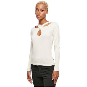 Urban Classics Kvinna T-Shirt Ladies Crossed Cut Out Longsleeve, Whitesand, S Urban Classics Kvinna T-Shirt Ladies Crossed Cut Out Longsleeve, Whitesand, S