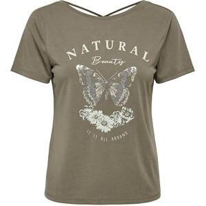 ONLY ONLFREE Life S/S Cross Back Top Box JRS, Valnöt/tryck: naturlig, S ONLY ONLFREE Life S/S Cross Back Top Box JRS, Valnöt/tryck: naturlig, S