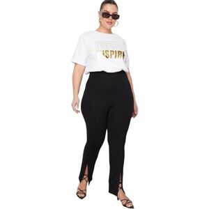 Trendyol Dam normal midja breda ben smal passform plus storlek byxor, Svart, XL Trendyol Dam normal midja breda ben smal passform plus storlek byxor, Svart, XL