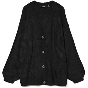 VERO MODA CURVE Vmclea Ls V-hals manschett cardigan Cur – plus size, svart, L VERO MODA CURVE Vmclea Ls V-hals manschett cardigan Cur – plus size, svart, L