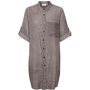 KAFFE damtröja klänning 3/4 ärm Tunic Casual lång, brun/kalkband, 34 KAFFE damtröja klänning 3/4 ärm Tunic Casual lång, brun/kalkband, 34