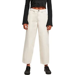 Urban Classics Dam hög midja breda ben skurna denim byxor, Vit, 30 SE Urban Classics Dam hög midja breda ben skurna denim byxor, Vit, 30 SE