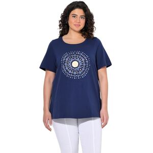 Ulla Popken damer stora storlekar överdimensionerade plus size t-shirt, mandala, a-linje, rund hals, halvärm, bläck blå, 46-48 Ulla Popken damer stora storlekar överdimensionerade plus size t-shirt, mandala, a-linje, rund hals, halvärm, bläck blå, 46-48