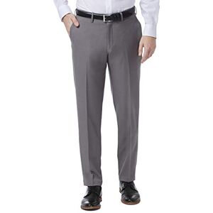 Haggar Herrbyxor, Premium Comfort Dress, Slim Fit, platt framsida, Grå, 33W / 32L Haggar Herrbyxor, Premium Comfort Dress, Slim Fit, platt framsida, Grå, 33W / 32L