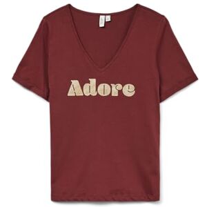 VERO MODA Vmfadora S/S V-hals T-shirt JRS Btq Ga, syrah, XS VERO MODA Vmfadora S/S V-hals T-shirt JRS Btq Ga, syrah, XS