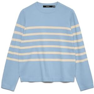 VERO MODA Vmsaba Plain Ls O-hals tröja Ga Noos, Kashmirblå, S VERO MODA Vmsaba Plain Ls O-hals tröja Ga Noos, Kashmirblå, S