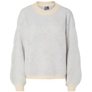 PIECES Pcjenna Ls O-Neck Knit Noos Bc, Whitecap grå, XXL PIECES Pcjenna Ls O-Neck Knit Noos Bc, Whitecap grå, XXL