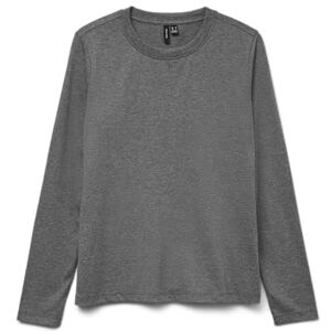 VERO MODA Vmpaulina Ls T-Shirt Ga JRS Noos, Medium grå melerad, S VERO MODA Vmpaulina Ls T-Shirt Ga JRS Noos, Medium grå melerad, S