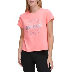 DKNY Kvinnors metallic atletisk medaljion logo cropped te, Atomic Pink, X-Small, Atomic Pink, XS DKNY Kvinnors metallic atletisk medaljion logo cropped te, Atomic Pink, X-Small, Atomic Pink, XS