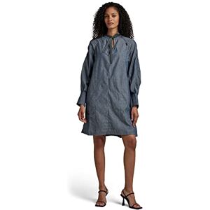 G-STAR RAW Kvinnors V-ringad tunika ls klänning, blå (raw denim D186-001), S G-STAR RAW Kvinnors V-ringad tunika ls klänning, blå (raw denim D186-001), S