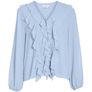 Vila Viane L/S V-Neck Frill Top-Noos topp, Nantucket Breeze, 38 dam, Nantucket Breeze, 36 Vila Viane L/S V-Neck Frill Top-Noos topp, Nantucket Breeze, 38 dam, Nantucket Breeze, 36