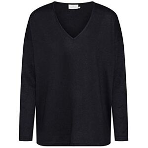 KAFFE Dam blus långärmad V-ringad casual passform jersey tyg breda axelremmar, Svart djup, XS KAFFE Dam blus långärmad V-ringad casual passform jersey tyg breda axelremmar, Svart djup, XS