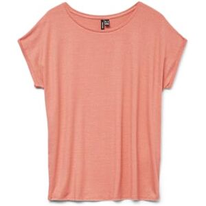 VERO MODA dam glänsande t-shirt rund hals kortärmad basic vardagslook T-shirt, dubarry, L VERO MODA dam glänsande t-shirt rund hals kortärmad basic vardagslook T-shirt, dubarry, L