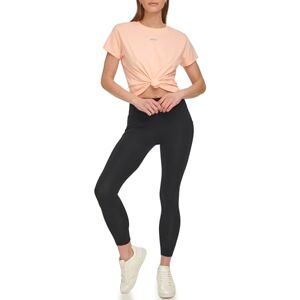 DKNY Dam metallic Bubble Logo Boxy Knotted Tee Belini, Small, Belini, S DKNY Dam metallic Bubble Logo Boxy Knotted Tee Belini, Small, Belini, S