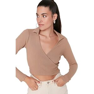 Trendyol Dam dam anpassad dubbelknäppt stickad blus skjorta, kamel, S, Camel, S Trendyol Dam dam anpassad dubbelknäppt stickad blus skjorta, kamel, S, Camel, S