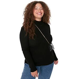 Trendyol Kvinnor plusstorlek normal passform bas hög hals stickade kläder plus storlek tröja, svart, 6XL, Svart, 6XL stor Trendyol Kvinnor plusstorlek normal passform bas hög hals stickade kläder plus storlek tröja, svart, 6XL, Svart, 6XL stor