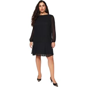 Trendyol kvinnor plus size midi basic anpassad vävd plus size klänning, Svart, 70/Stor Trendyol kvinnor plus size midi basic anpassad vävd plus size klänning, Svart, 70/Stor