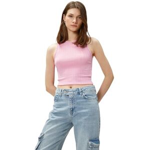 Koton Women Crop Top Crew Neck Ärmlös, Rose (Rsm), L Koton Women Crop Top Crew Neck Ärmlös, Rose (Rsm), L