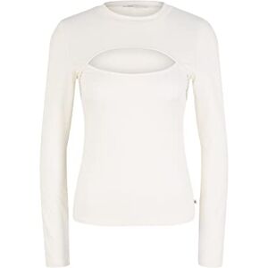 TOM TAILOR Denim Damer Långärmad T-shirt 1035376, 10348 Gardenia White, XL TOM TAILOR Denim Damer Långärmad T-shirt 1035376, 10348 Gardenia White, XL