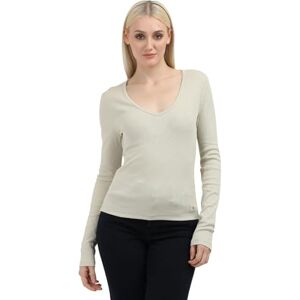 Calvin Jeans dam vävd etikett revben V-ringad LS J20J224197, L/S t-shirt, grå, XL, Grå (Pelican), XL Calvin Jeans dam vävd etikett revben V-ringad LS J20J224197, L/S t-shirt, grå, XL, Grå (Pelican), XL