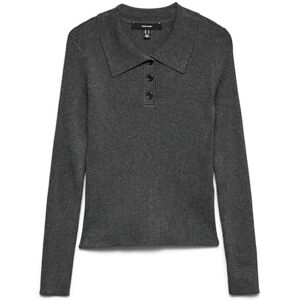 VERO MODA Vmsiljerib Ls Poloneck tröja Noos, Mörkgrå melange, XS VERO MODA Vmsiljerib Ls Poloneck tröja Noos, Mörkgrå melange, XS