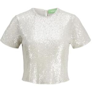 JJXX JACK&JONES JXMIA SS Sequin Top WVN, SILVER, M JJXX JACK&JONES JXMIA SS Sequin Top WVN, SILVER, M