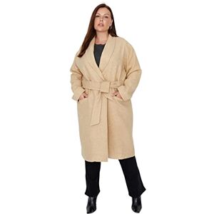 Trendyol Lång damkrage med slag i plusstorlek med bälte – parkas, Brun, 70 stor Trendyol Lång damkrage med slag i plusstorlek med bälte – parkas, Brun, 70 stor
