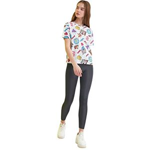 Trendyol Kvinnors antracit ljus disco stickade tights leggings, XS Trendyol Kvinnors antracit ljus disco stickade tights leggings, XS