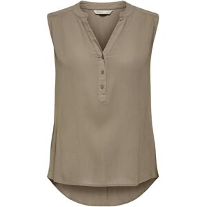 ONLY Damer Onljette Life S/L Top WVN Noos Top, BRUN, 40 ONLY Damer Onljette Life S/L Top WVN Noos Top, BRUN, 40