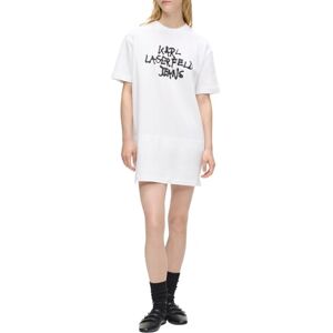KARL LAGERFELD JEANS , kvinnor, graffiti teklänning, vit, L, Vit, L KARL LAGERFELD JEANS , kvinnor, graffiti teklänning, vit, L, Vit, L