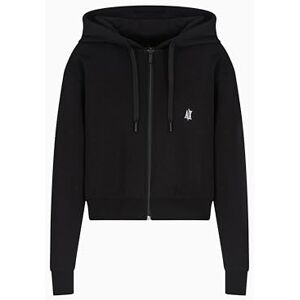 Giorgio Armani Ikonprojekt för kvinnor, liten logotyp, broderi, beskuren passform tröja, Svart, M Giorgio Armani Ikonprojekt för kvinnor, liten logotyp, broderi, beskuren passform tröja, Svart, M