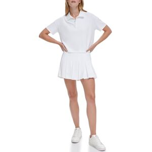 DKNY Dam Tech Pique kortärmad skuren pikétröja, vit, X-small, Vit, XS DKNY Dam Tech Pique kortärmad skuren pikétröja, vit, X-small, Vit, XS