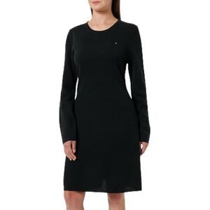 Tommy Hilfiger Dam mjuk ull utsvängd C-NK SWT klänning WW0WW44162 tröja klänning, svart, L, svart (svart), L Tommy Hilfiger Dam mjuk ull utsvängd C-NK SWT klänning WW0WW44162 tröja klänning, svart, L, svart (svart), L