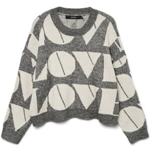 VERO MODA Vmlove Ls O-hals tröja Boo, Medium grå melerad, XS VERO MODA Vmlove Ls O-hals tröja Boo, Medium grå melerad, XS