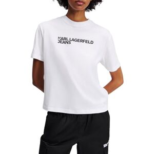KARL LAGERFELD JEANS , Dam, Vanlig Kortärm Essential Logo T-Shirt, Regular Fit, Vit, M KARL LAGERFELD JEANS , Dam, Vanlig Kortärm Essential Logo T-Shirt, Regular Fit, Vit, M