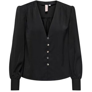ONLY Onlcaty Thalia Life Ls V-hals topp WVN, svart, S ONLY Onlcaty Thalia Life Ls V-hals topp WVN, svart, S