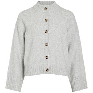 Vila Vibibbi L/S O-hals stickad kofta digan/Pb, Ljusgrå melange, XL Vila Vibibbi L/S O-hals stickad kofta digan/Pb, Ljusgrå melange, XL