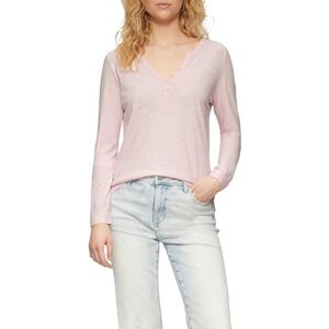 s.Oliver Långärmad tröja med henley-hals och flamgarnstruktur, Mjuk rosa, 38 s.Oliver Långärmad tröja med henley-hals och flamgarnstruktur, Mjuk rosa, 38