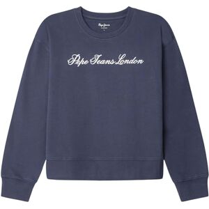 Pepe Jeans dam W BASIC CREW sweatshirt, blå (marinbrun), L, Blå (marinblå), L Pepe Jeans dam W BASIC CREW sweatshirt, blå (marinbrun), L, Blå (marinblå), L