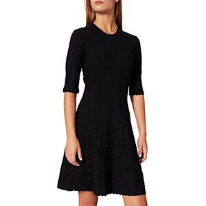 Love Moschino Dam kort ärmar hjärta sömmar stretch med utsvängda kjol avslappnad klänning, svart, 40 Love Moschino Dam kort ärmar hjärta sömmar stretch med utsvängda kjol avslappnad klänning, svart, 40