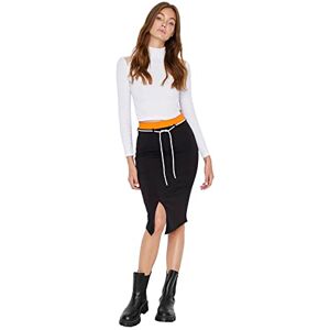Trendyol Dam midi bodycon bodycon stickad kjol, Schwarz, XS Trendyol Dam midi bodycon bodycon stickad kjol, Schwarz, XS