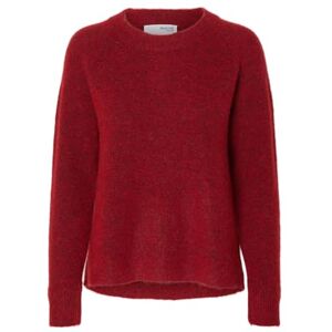 SELECTED FEMME Damer Slflulu Ls Knit O-Neck Noos, Equestrian röd, M SELECTED FEMME Damer Slflulu Ls Knit O-Neck Noos, Equestrian röd, M