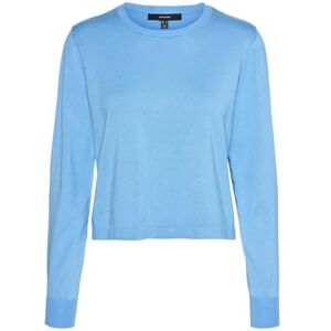 VERO MODA VMSILJE LS O-hals kort tröja GA NOOS, Azurblå, S VERO MODA VMSILJE LS O-hals kort tröja GA NOOS, Azurblå, S